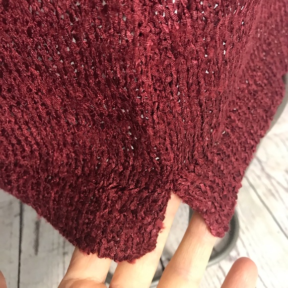 PETITE NIC + ZOE Crocheted Sleeveless Maroon Tank Top Size Large - Picture 6 of 11